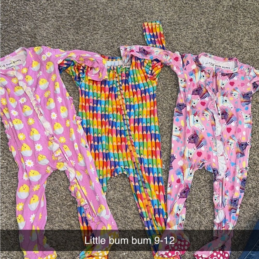 Little Bum Bums Kids Pajama Nightgown Set - Pink, Multicolor, and Purple